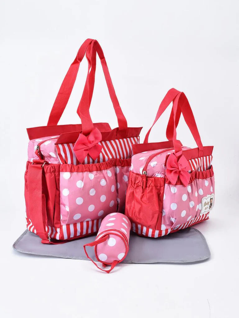 Polka Dot Diaper Bag Pink