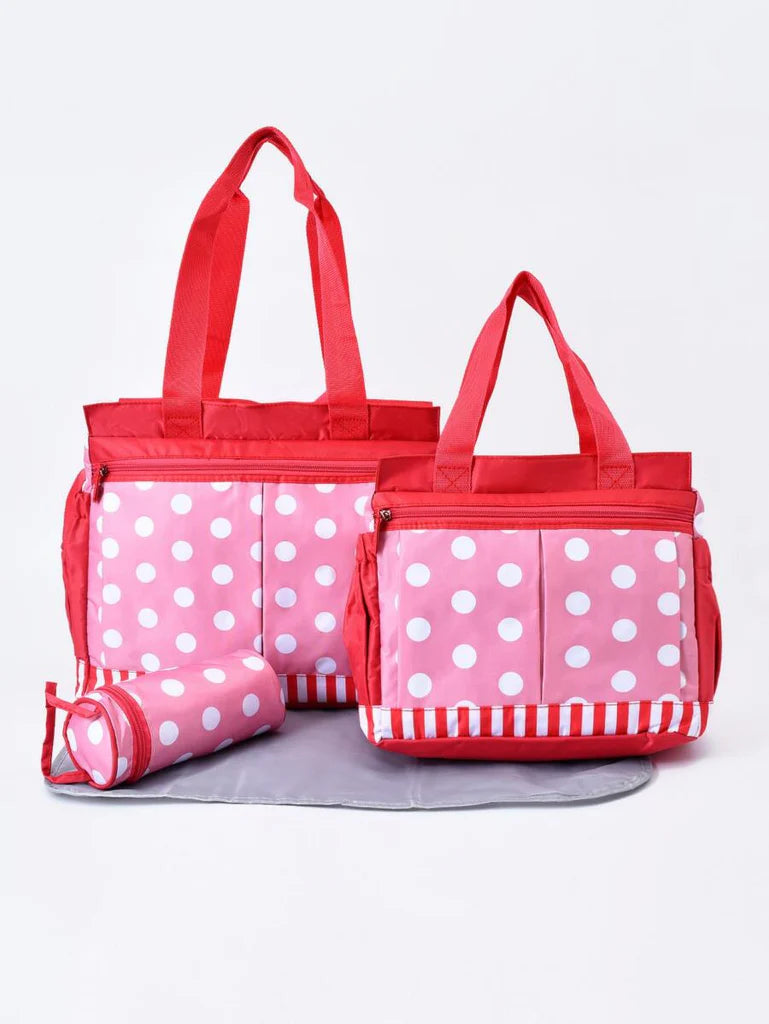 Polka Dot Diaper Bag Pink