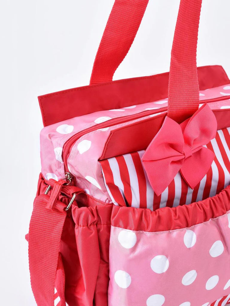 Polka Dot Diaper Bag Pink