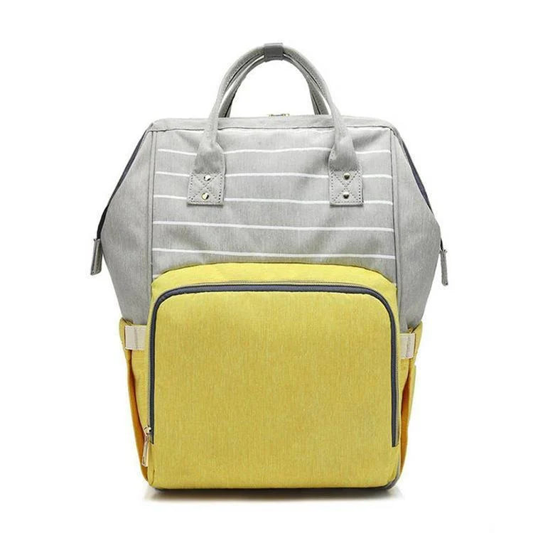 Baby Diaper Bag Yellow & Grey