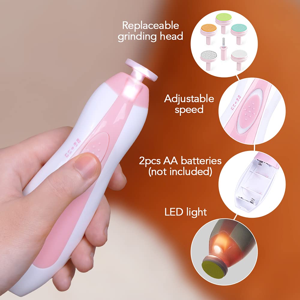 Infants To Adults Electric Led Light Nail Trimmer