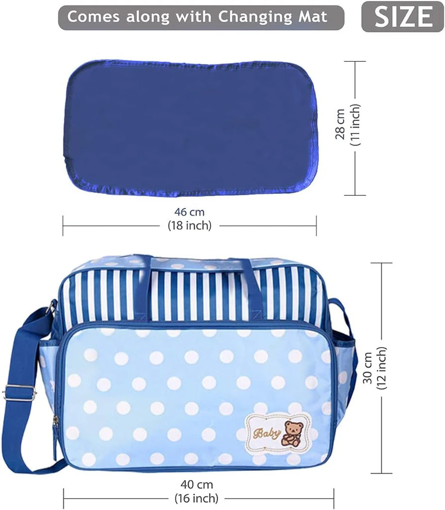 Polka Dot Diaper Bag Blue-