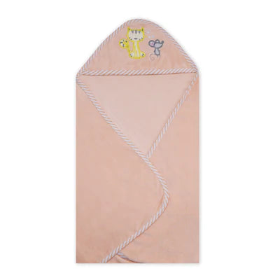 Little Star Baby 2pcs Hooded Towel & Bib Set Peach