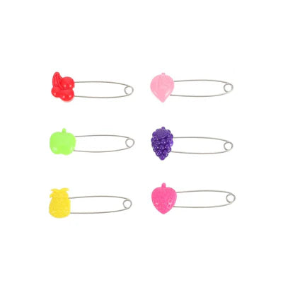 Baby Safety Pins 6 Pcs Fruits Multicolor