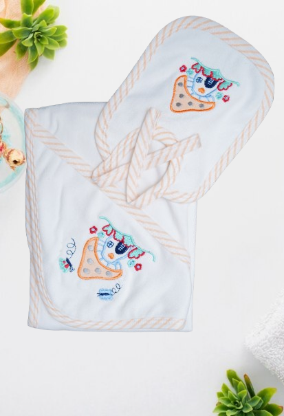 Little Star Baby 2pcs Hooded Towel & Bib Set