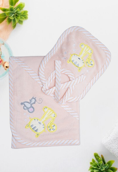 Little Star Baby 2pcs Hooded Towel & Bib Set