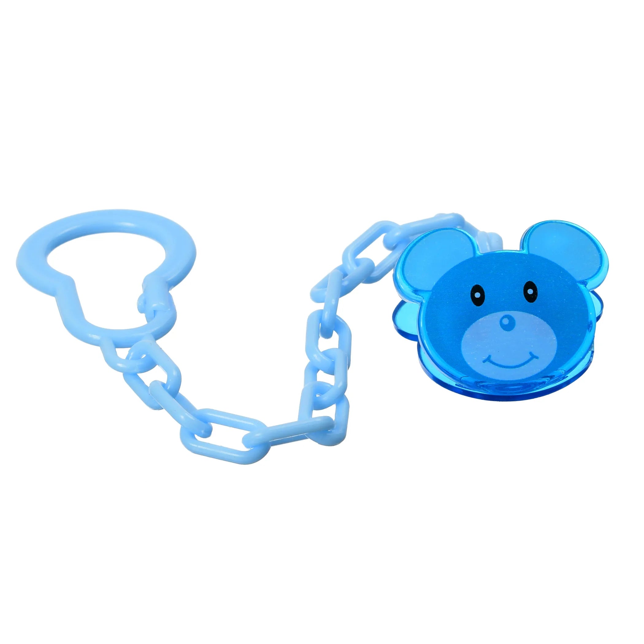 Fly Baby Round Soother With Chain-Baby Blue-Size L