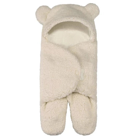 Newborn Baby Blanket Swaddle Wrap Winter Cotton Plush Hooded Sleeping Bag