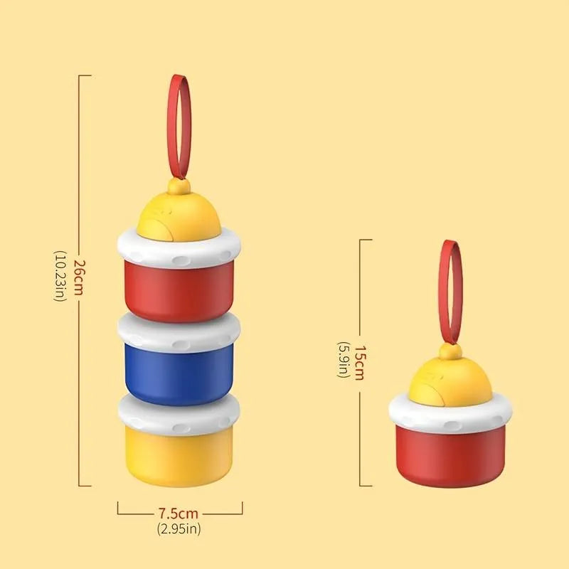 Baby Milk Container 3Pcs Multi Color