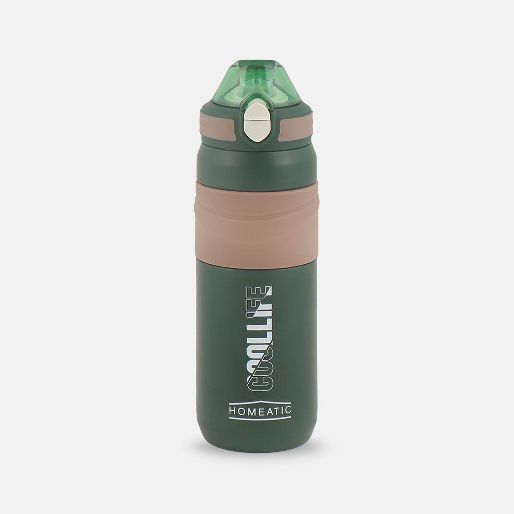 STEEL WATER BOTTLE 650 ML OLIVE SPORTS