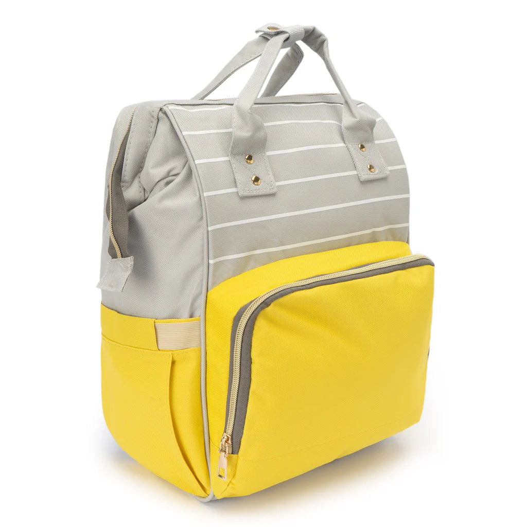 Baby Diaper Bag Yellow & Grey