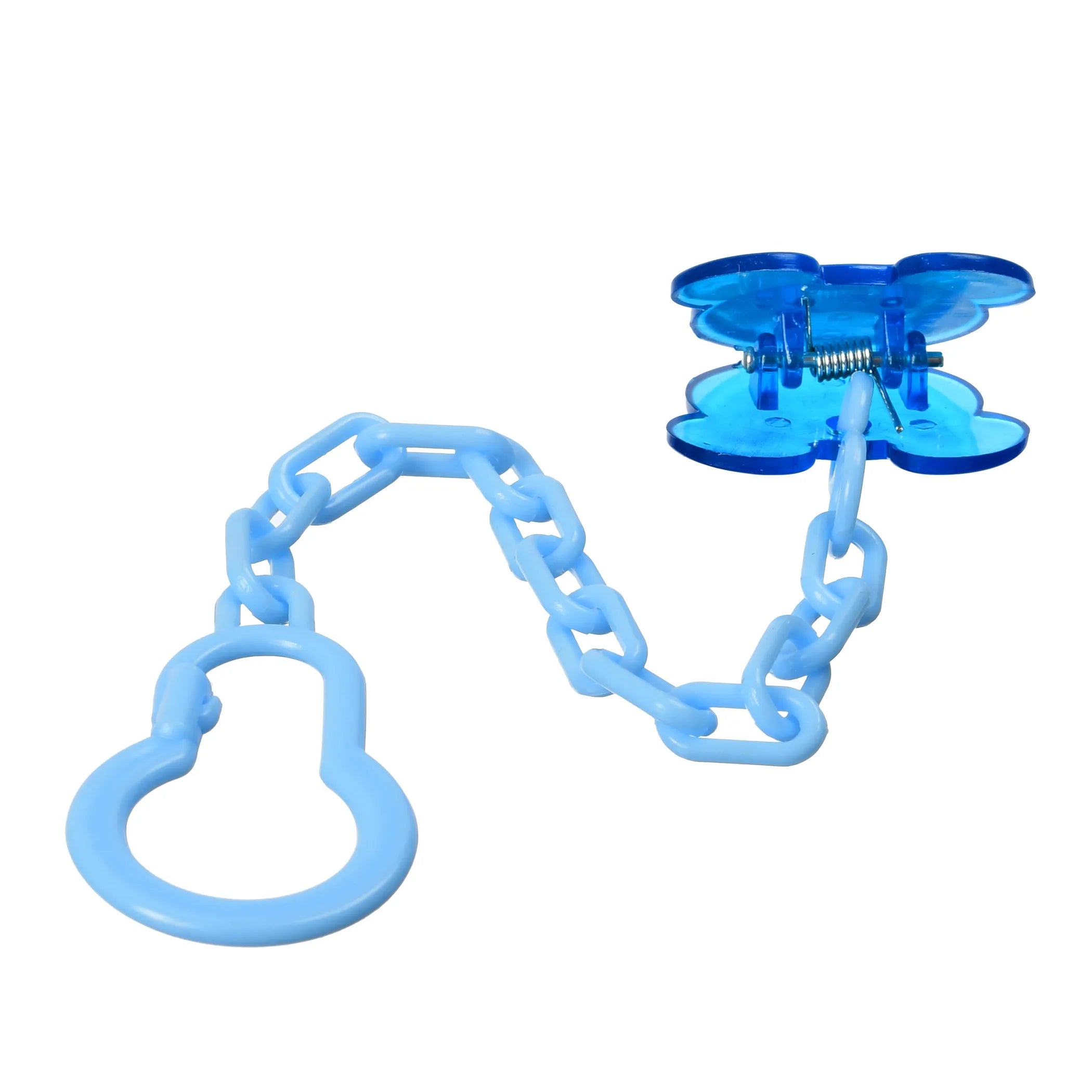 Fly Baby Round Soother With Chain-Baby Blue-Size L